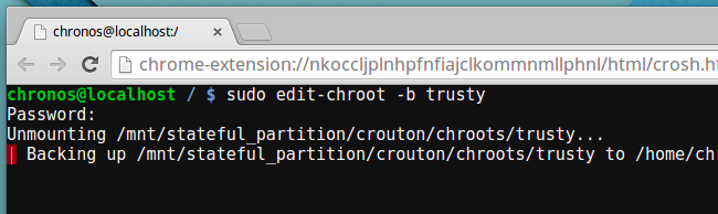Создание резервной копии chroot с помощью edit-chroot