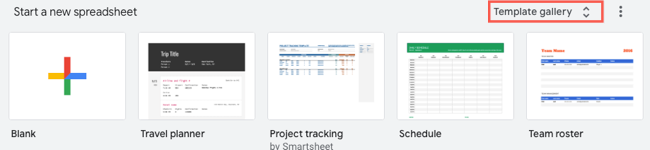 Галерея шаблонов Google Таблиц