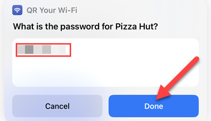 Введите пароль сети.