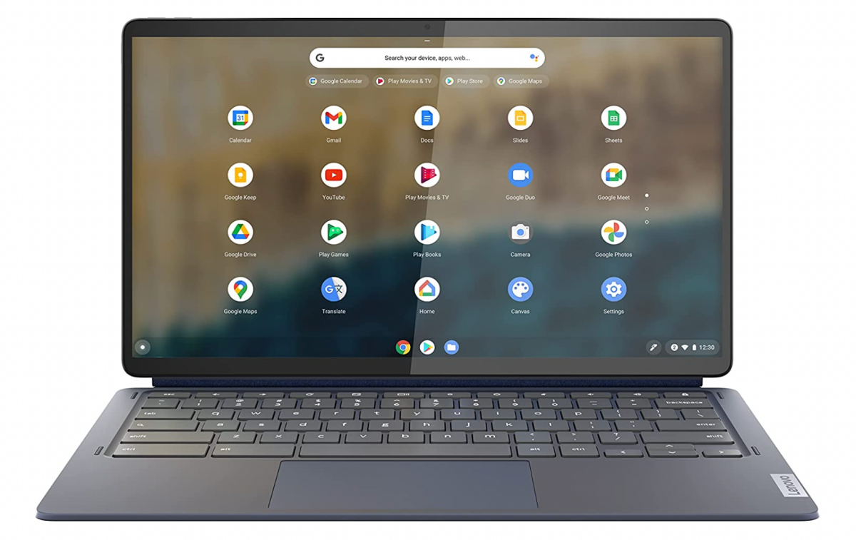 Full face shot of a Lenovo IdeaPad Duet 5 Chromebook