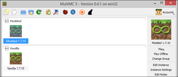 Изменение группы инстанса