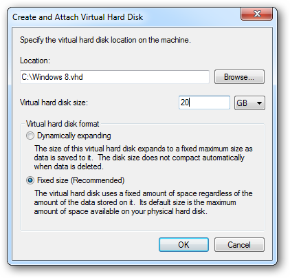 Процесс создания VHD и индикатор статуса в оснастке