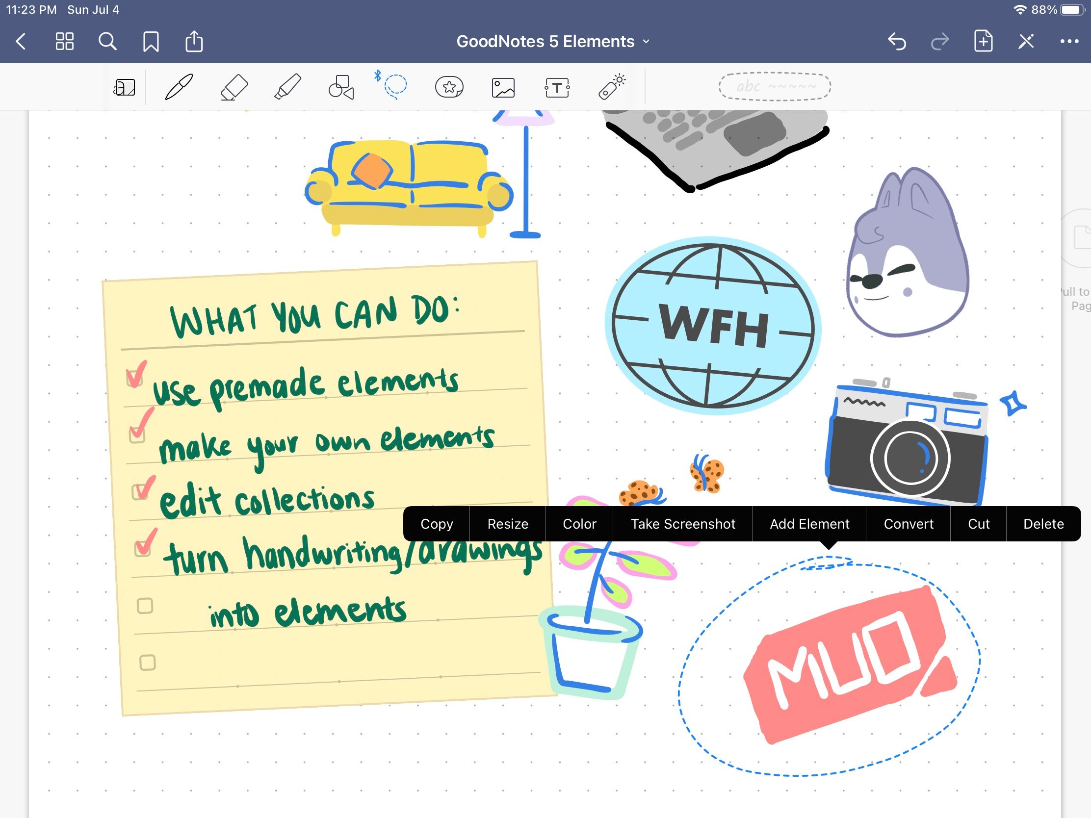 turn things into goodnotes elements