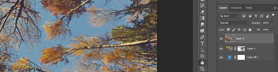 Перемещение слоя Layer 0 наверх