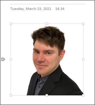 Изображение после обрезки в OneNote