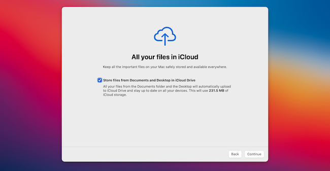 Desktop and Documents Sync Prompt During Set Up