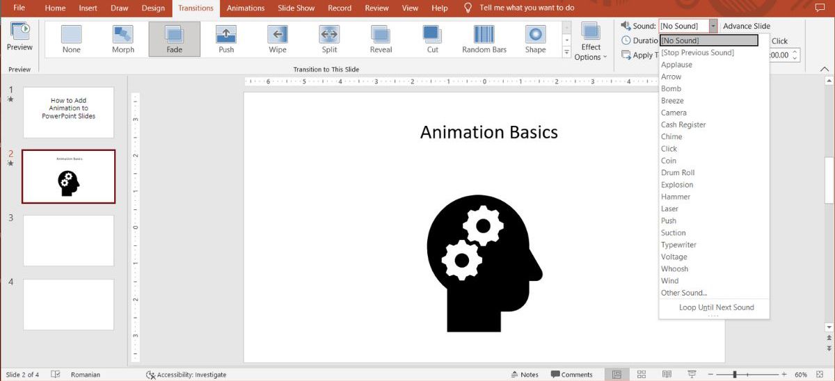 Переходы между слайдами PowerPoint