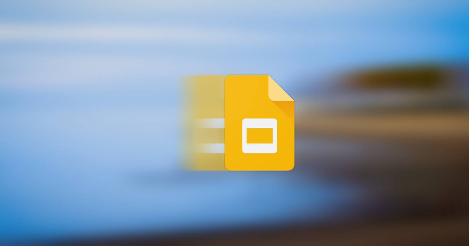 Логотип Google Slides на размытом фоне