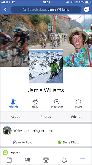 Как обложка и профиль выглядят на мобильном