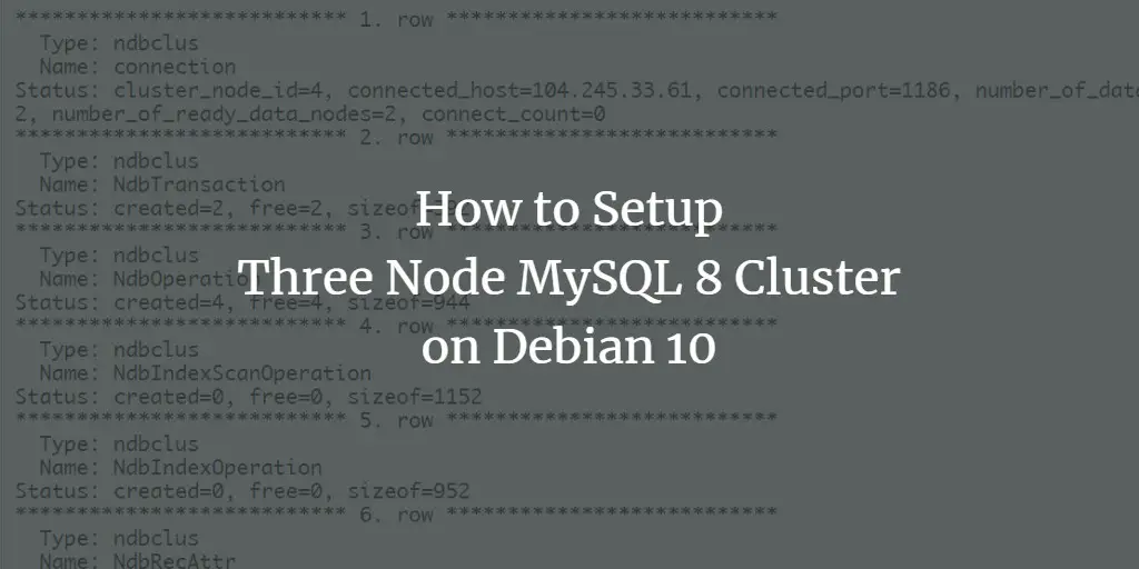 MySQL Cluster на Debian 10 — установка и настройка