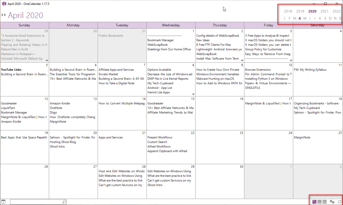 Использование OneCalendar в OneNote