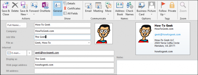 Добавление изображения контакта и полей компании и email