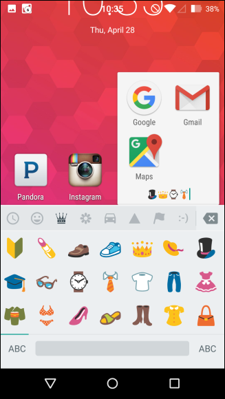 Папка Android с именем из эмодзи и текста