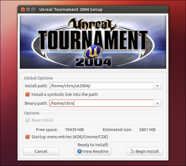 Инсталлятор игры для Linux