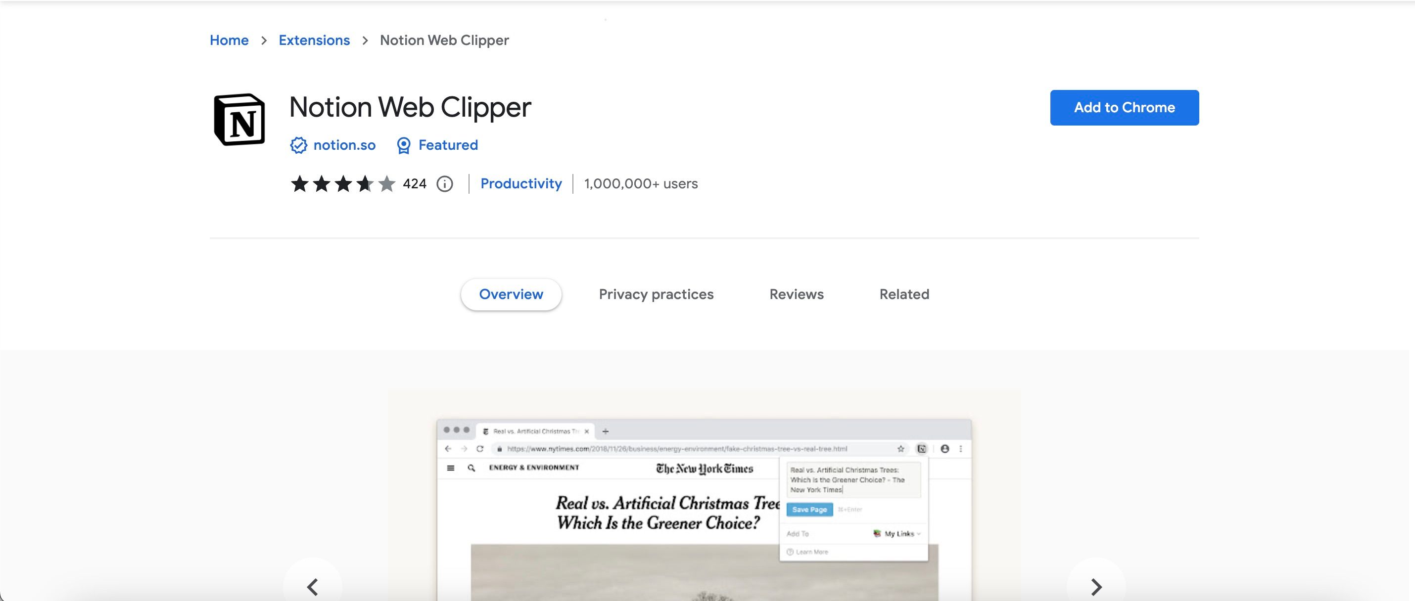 Подтверждение добавления Notion Web Clipper в браузер