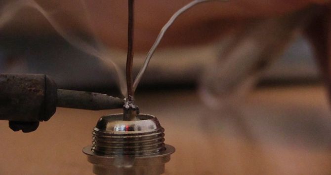 Припой и пайка медного зонда к разъёму N