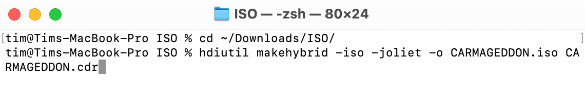 Создание ISO через Terminal