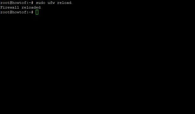 UFW reload output
