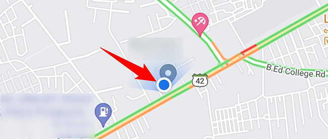 Просмотр текущего местоположения в Maps на мобильном устройстве.