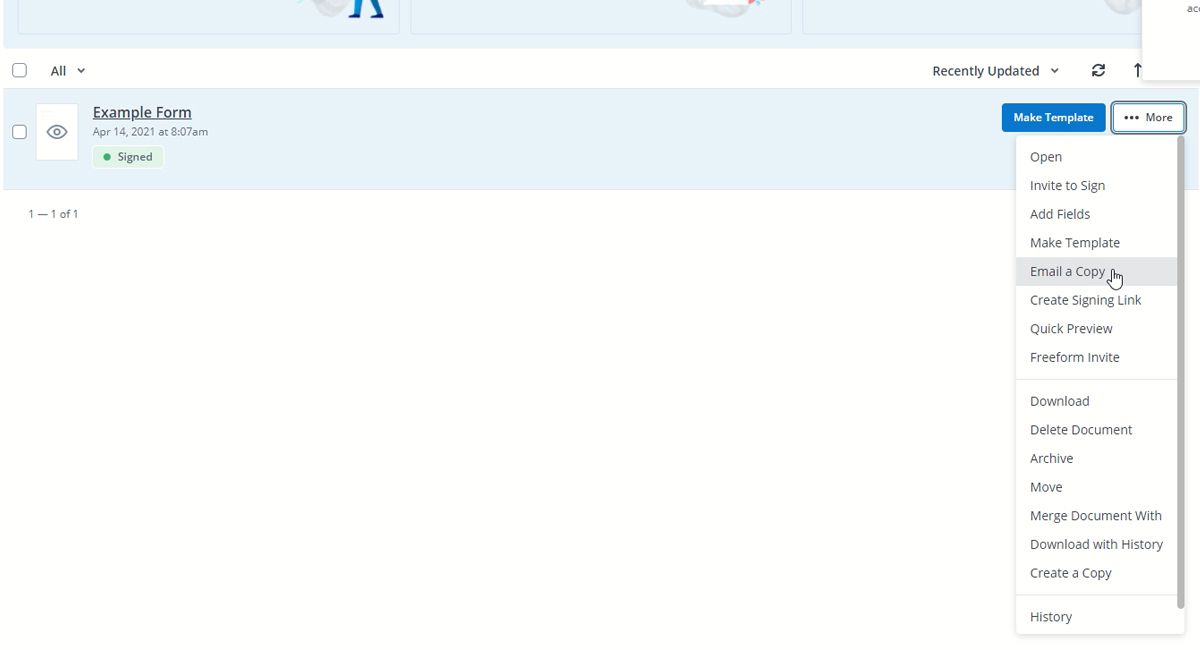 Опция скачивания подписанного PDF в signNow