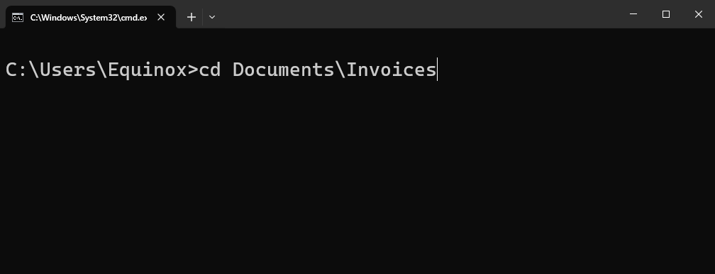 Открытие папки DocumentsInvoices напрямую. 