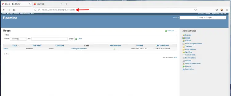 Список пользователей Redmine