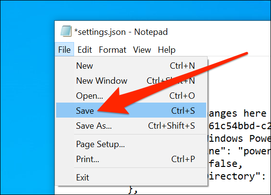 Сохранить настройки Windows Terminal