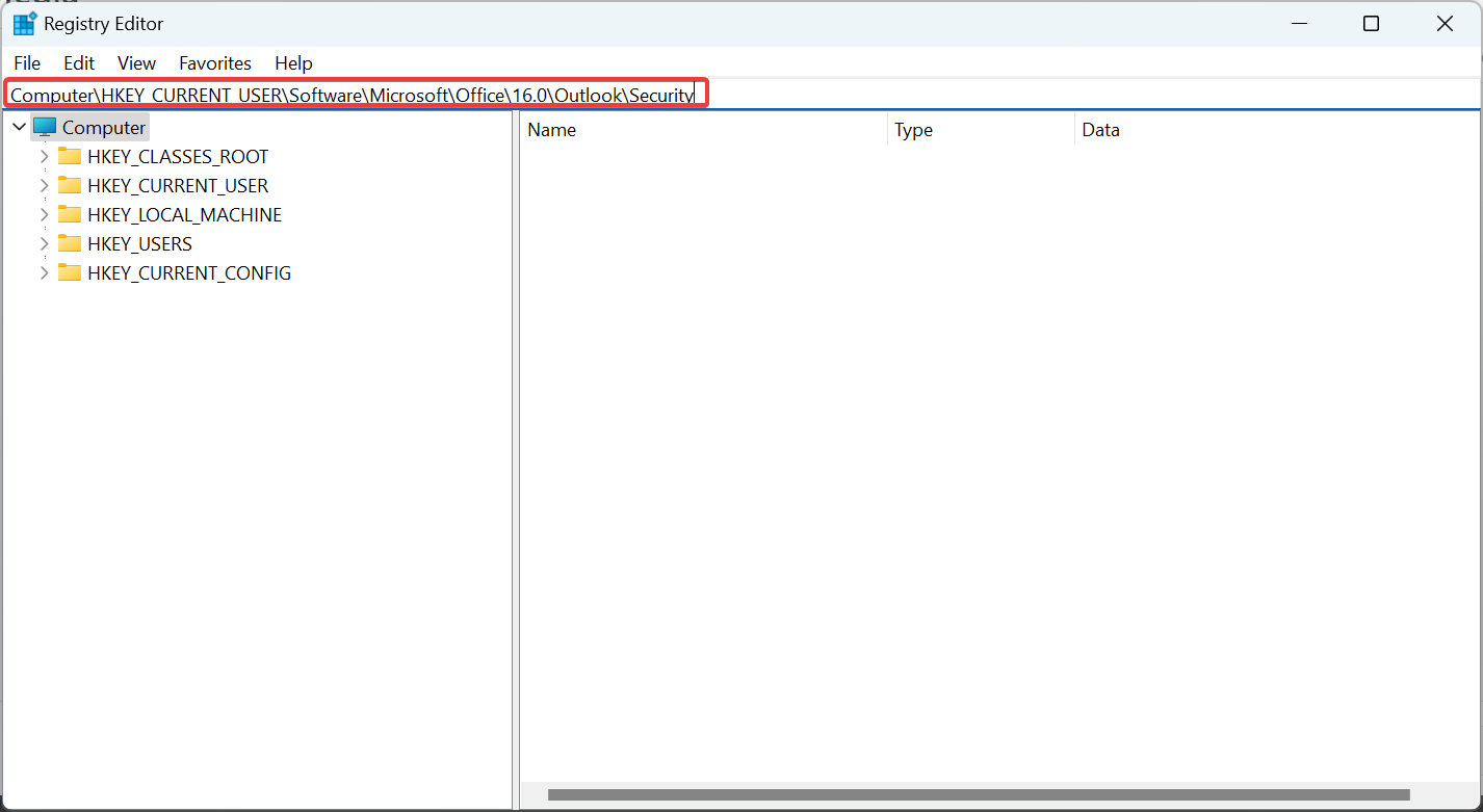 путь в реестре
