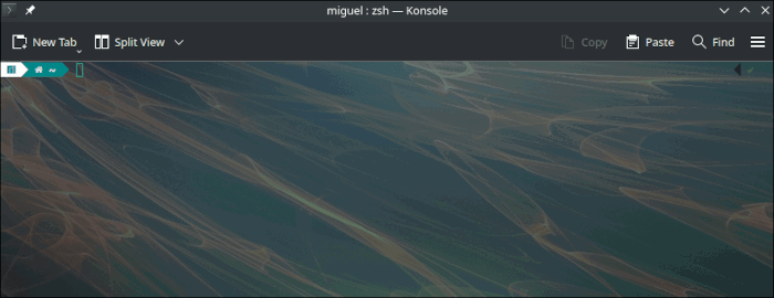 Скриншот настройки фонового изображения в Konsole