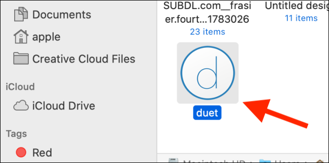 Открытие приложения Duet