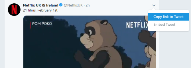 Скопировать ссылку на твит