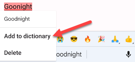 Добавление слова в словарь Gboard