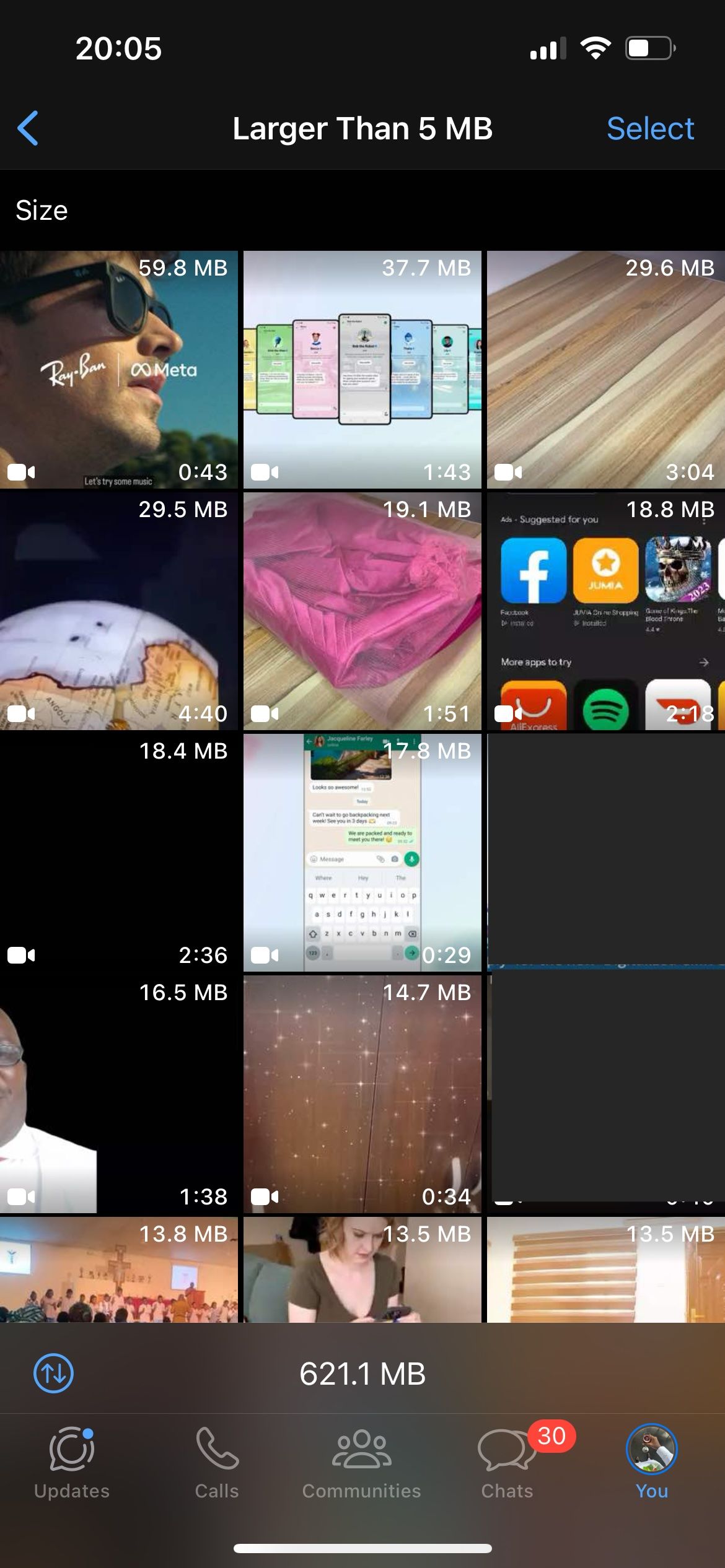 Медиа больше 5 МБ в WhatsApp