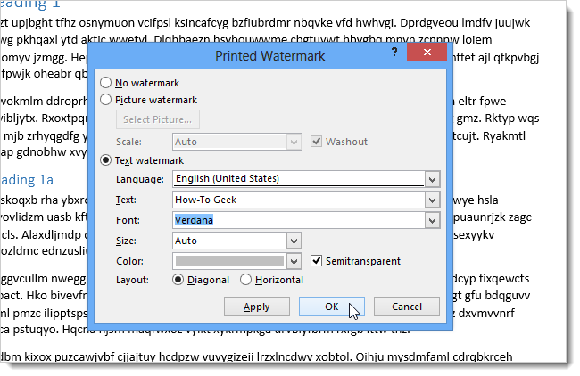 Диалог создания текстового водяного знака