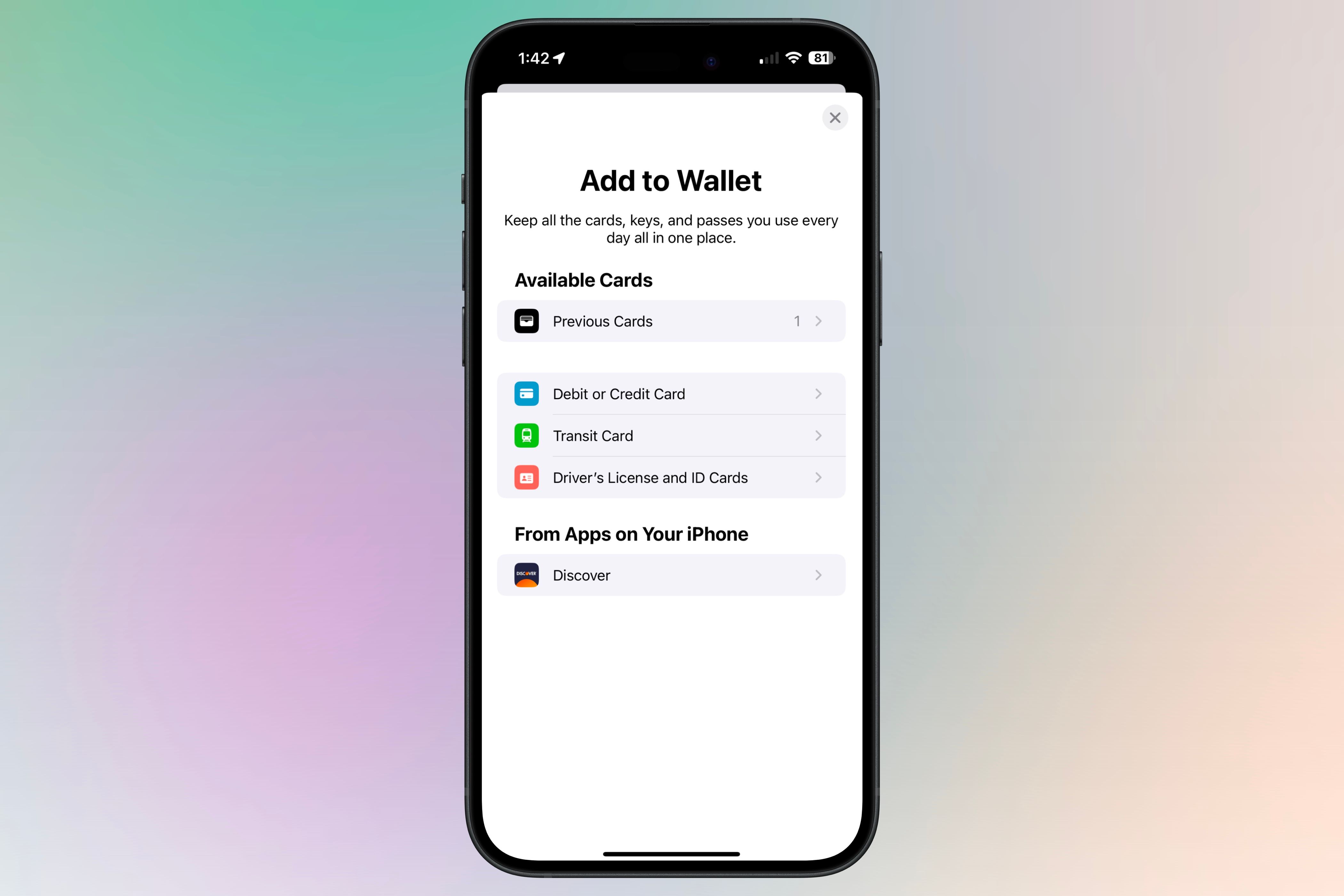 Добавление карт в Apple Wallet.