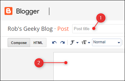 Страница нового поста с полями Заголовок и Тело