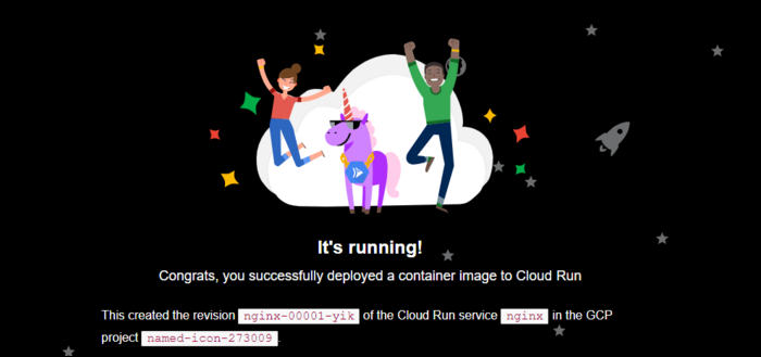 Сервис Cloud Run доступен по URL