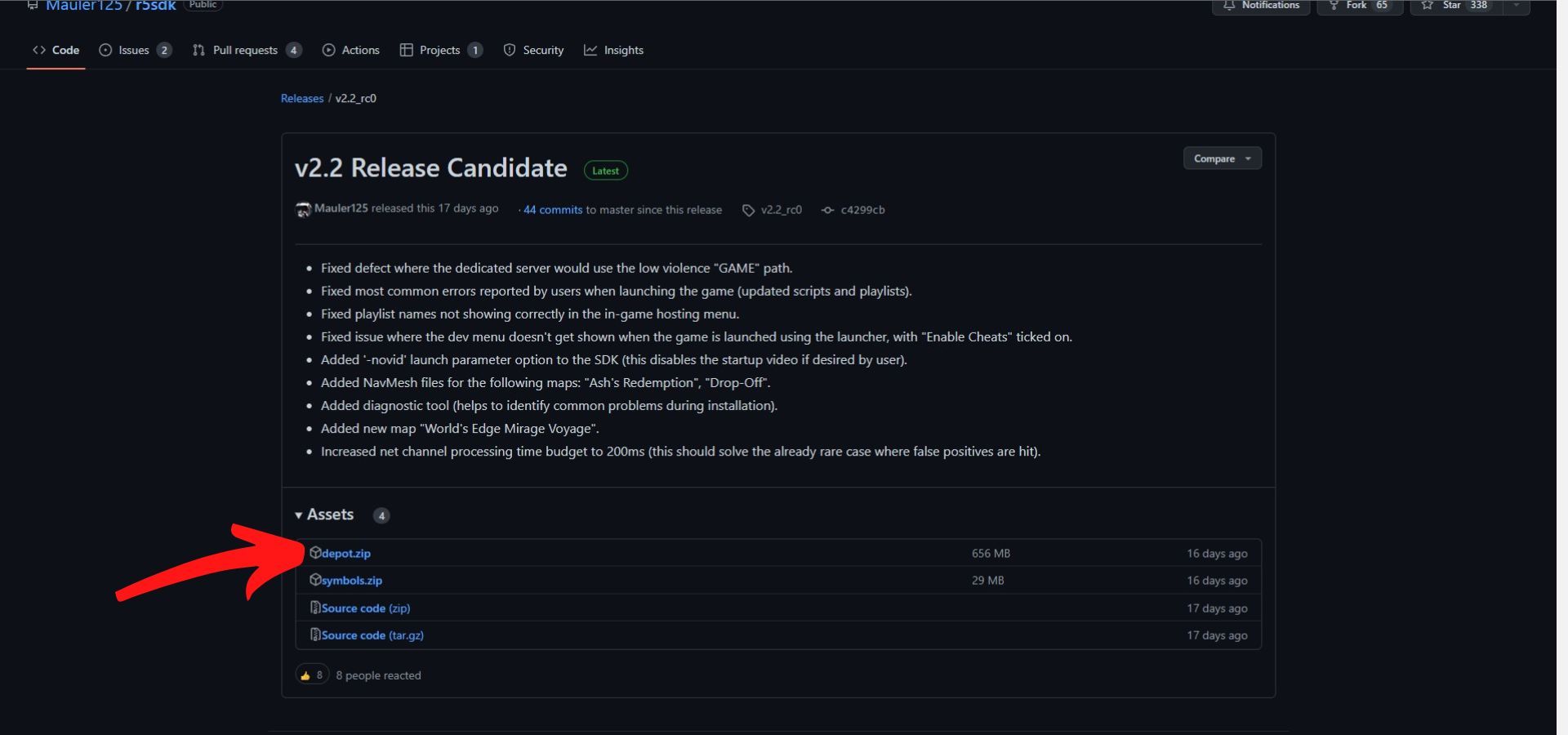 Страница GitHub со скачиванием SDK