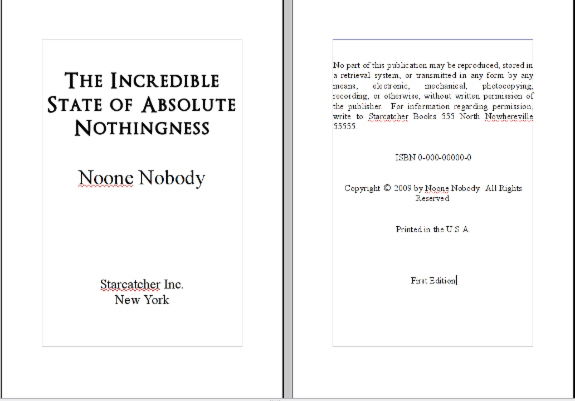 Обратная сторона титула слева в развороте книги