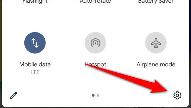 Открытие приложения Настройки на Google Pixel 4 (значок шестерёнки)
