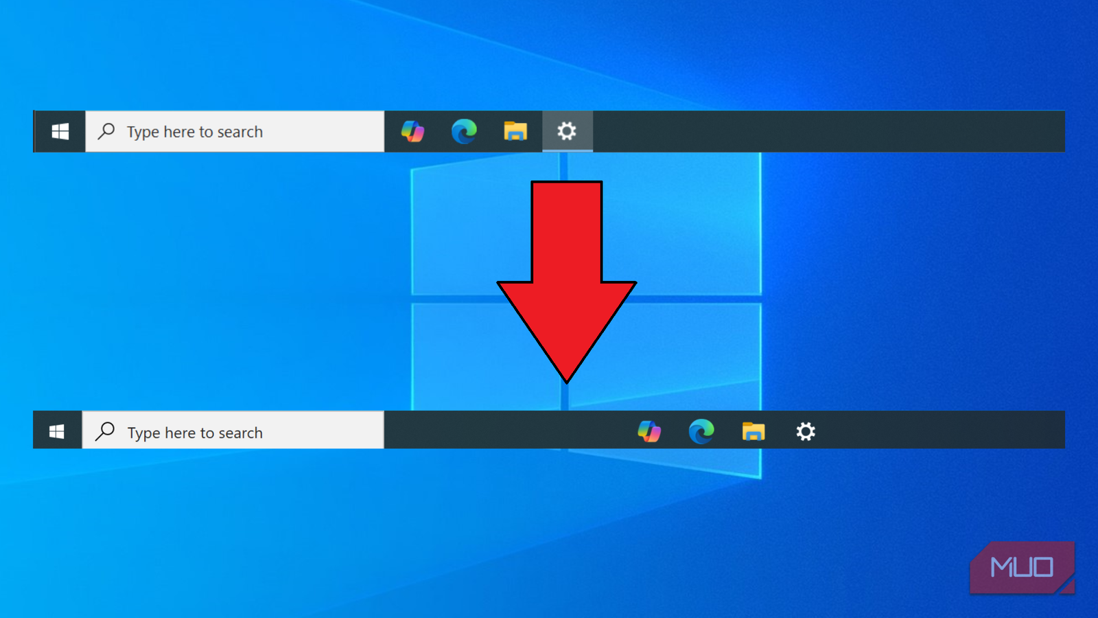 Центрирование значков панели задач в Windows 10