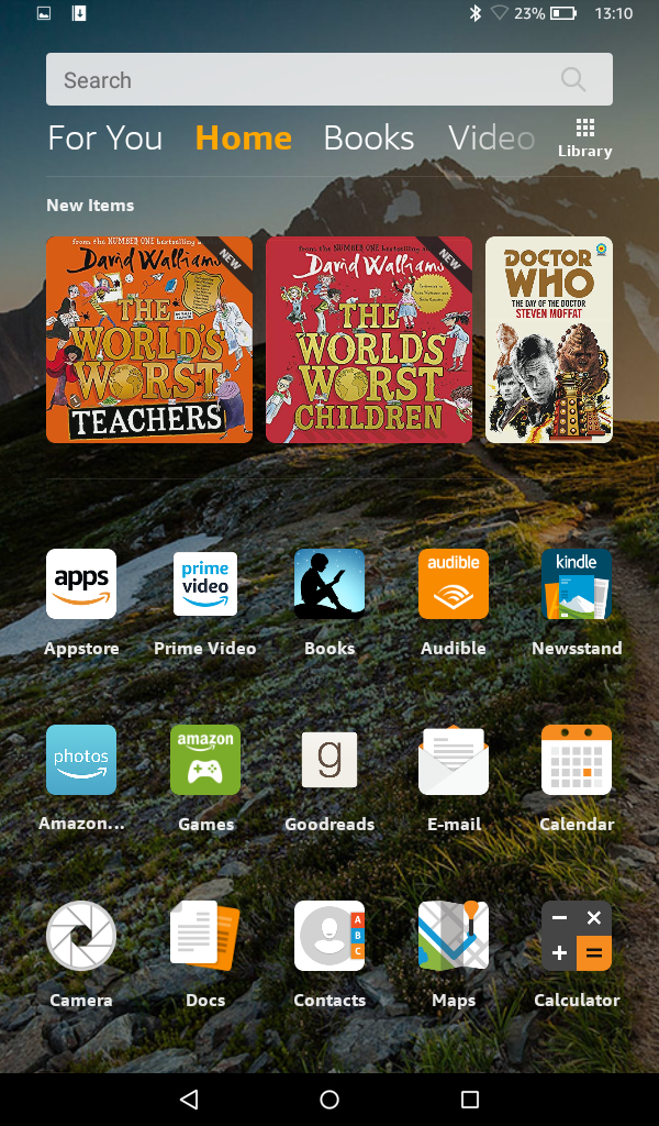 Выбор нового лаунчера на планшете Amazon Fire