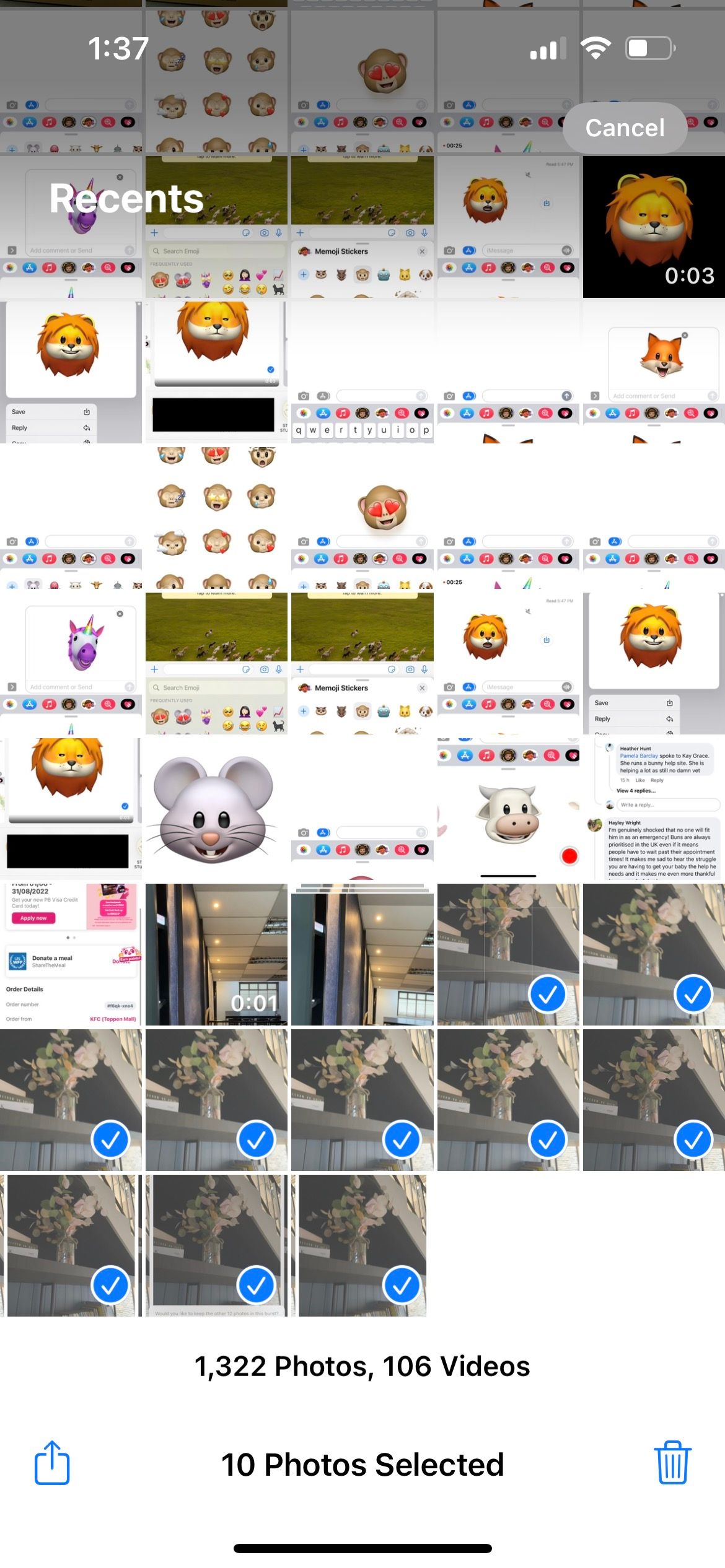 select burst photos in iphone photos app