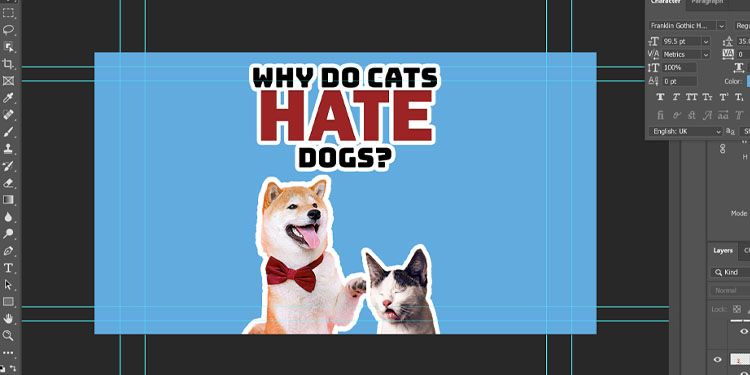 Пример расположения слоёв в Photoshop