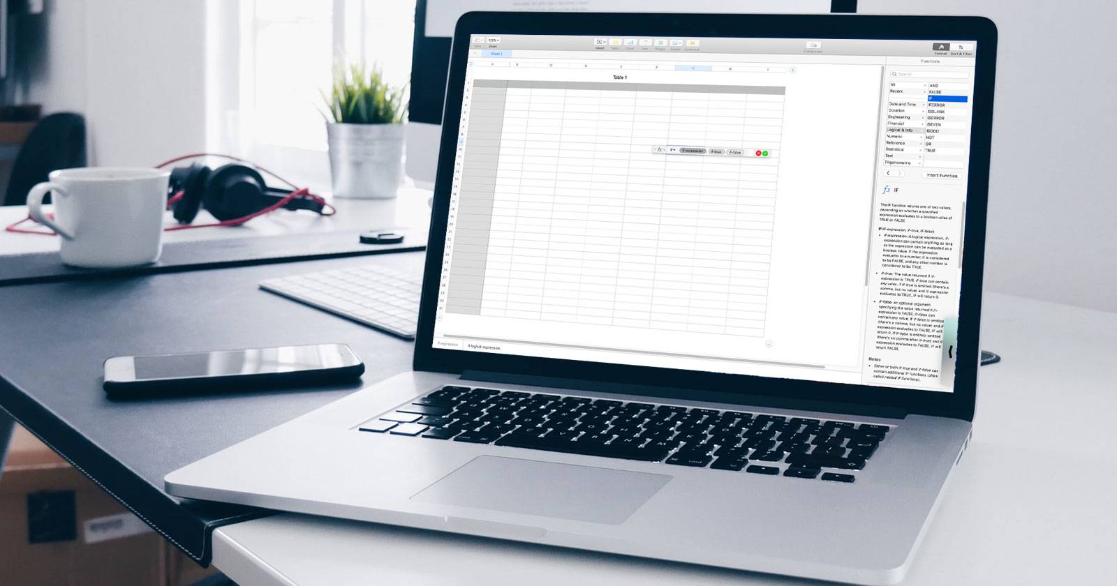 Формулы и функции в Numbers на Mac