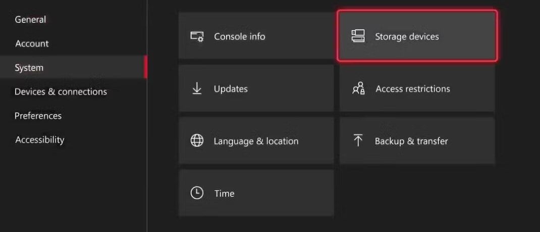 Устройства хранения на Xbox