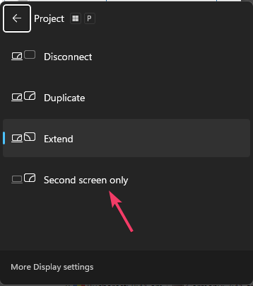 Только второй экран