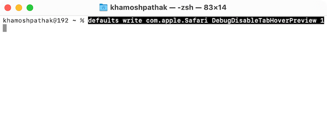 Terminal Command To Disable Tap Previews in Safari