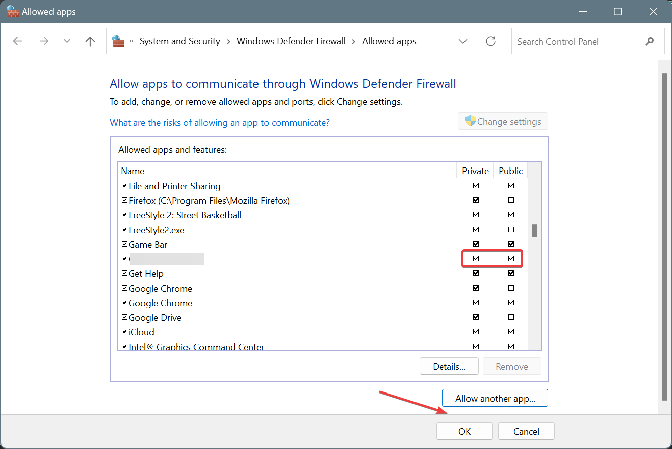 разрешить через брандмауэр