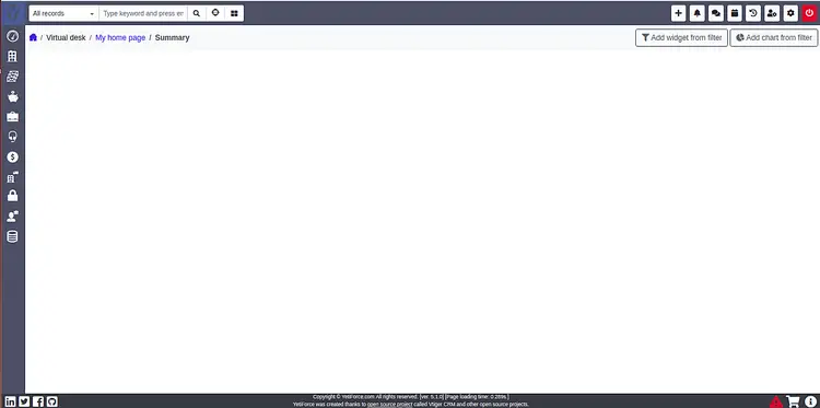 Панель управления YetiForce